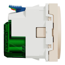 Розетка з USB тип С, 10,5 Вт, 2 модулі, бежева Schneider Unica New NU301744