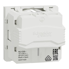 Розетка із заземленням без шторок 16А гвинтовий затискач біла Schneider Electric Unica New NU303618
