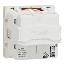 Розетка із заземленням без шторок 16А гвинтовий затискач бежева Schneider Electric Unica New NU303644