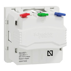 Розетка із заземленням, зі шторками, 16А, самозажимні клеми, біла Schneider Electric Unica New NU305718