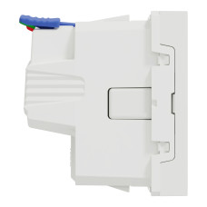 Розетка із заземленням, зі шторками, 16А, самозажимні клеми, біла Schneider Electric Unica New NU305718