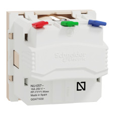 Розетка із заземленням, зі шторками, 16А, самозажимні клеми, бежева Schneider Electric Unica New NU305744