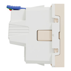 Розетка із заземленням, зі шторками, 16А, самозажимні клеми, бежева Schneider Electric Unica New NU305744