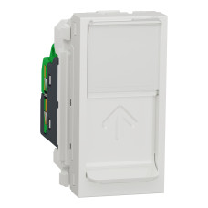 Розетка комп'ютерна одинарна RJ45, 5 UTP, 1 модуль біла Schneider Unica New NU341018