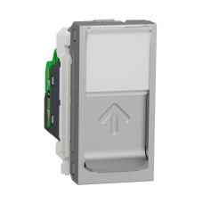 Розетка комп'ютерна одинарна RJ45, 5 UTP, 1 модуль алюміній Schneider Unica New NU341030