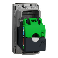 Розетка комп'ютерна одинарна RJ45, 6 STP, 1 модуль алюміній Schneider Unica New NU341630