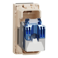 Розетка комп'ютерна одинарна RJ45, 6 STP, 1 модуль бежева Schneider Unica New NU341644