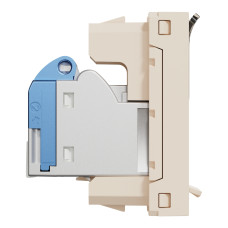 Розетка комп'ютерна одинарна RJ45, 6 STP, 1 модуль бежева Schneider Unica New NU341644