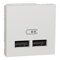 Розетка USB подвійна 2.1А 2 модулі біла Schneider Electric Unica New NU341818