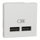 Розетка USB подвійна 2.1А 2 модулі біла Schneider Electric Unica New NU341818