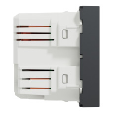 Розетка USB подвійна 2.1А 2 модулі антрацит Schneider Electric Unica New NU341854