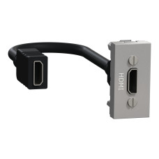 Розетка HDMI, 1 модуль алюміній Schneider Unica New NU343030