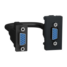 Розетка HD15 female (VGA) 1 модуль антрацит Schneider Unica NEW NU343254
