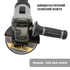 Акумуляторна болгарка Procraft industrial AG125A Сумка (1 акб і зп)