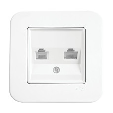 Розетка подвійна комп'ютерна VIKO ROLLINA RJ-45 Біла