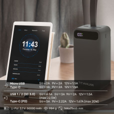 Повербанк 50000mAh TITANUM 741S 22.5W Black