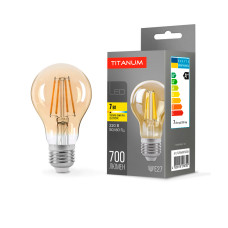 Світлодіодна лампа TITANUM Filament A60 7W E27 2200K бронза