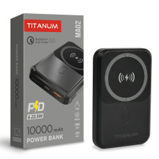 Повербанк з бездротовою зарядкою 10000mAh TITANUM MA02 22.5W Black