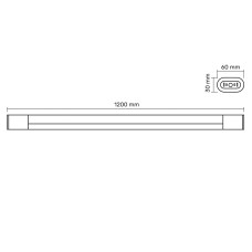 LED свiтильник лiнiйний TITANUM 45W 1.2М 6500K Black (TL-BNO-45126B)