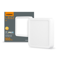 LED Світильник квадрат накладний VIDEX 12W 5000K White