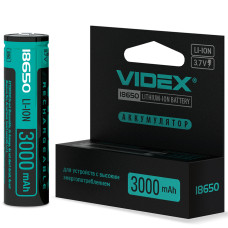 Акумулятор Videx літій-іонний 18650-P (захист) 3000mAh color box