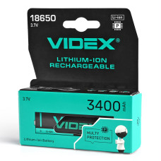 Акумулятор Videx літій-іонний 18650-P (захист) 3400mAh color box