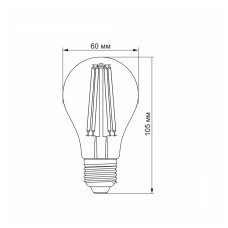 LED лампа VIDEX Filament A60FA 10W E27 2200K бронза