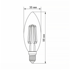 LED лампа VIDEX Filament C37F 6W E14 4100K