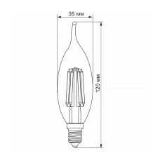 LED лампа VIDEX Filament C37FtA 6W E14 2200K бронза