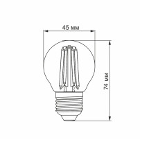 LED лампа VIDEX Filament G45FA 4W E27 2200K бронза