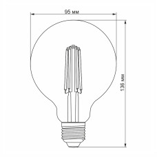 LED лампа VIDEX Filament G95FD 7W E27 4100K дімерна