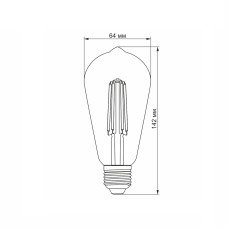 LED лампа VIDEX Filament ST64FD 6W E27 4100K дімерна