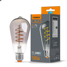 LED лампа VIDEX Filament ST64FGD 4W E27 2100K дімерна графіт