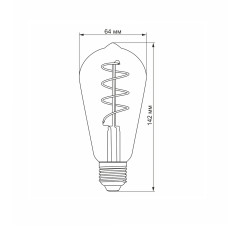 LED лампа VIDEX Filament ST64FGD 4W E27 2100K дімерна графіт