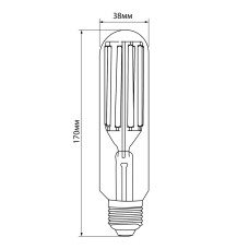 Світлодіодна лампа VIDEX Filament T38F 24W E27 5000K