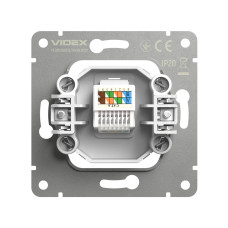 Розетка CAT6e одинарна комп'ютерна мокко VIDEX NOTA (VF-NT-SK1PC6-BR)