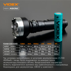 Портативний світлодіодний ліхтарик VIDEX VLF-A505C 5500Lm