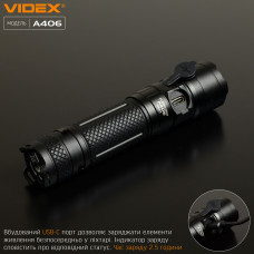 Портативний світлодіодний ліхтарик VIDEX VLF-A406 4000Lm 6500K