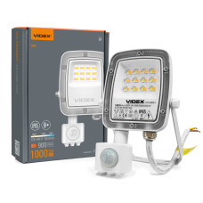 LED прожектор VIDEX F5 10W 3000-5000-6500K з датчиком руху 230V White (VL-F5-010CW-S)