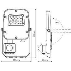 LED прожектор VIDEX F5 10W 3000-5000-6500K з датчиком руху 230V White (VL-F5-010CW-S)
