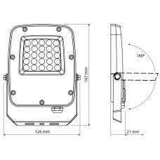 LED прожектор VIDEX F5 20W 3000-5000-6500K 230V White (VL-F5-020CW)