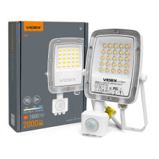 LED прожектор VIDEX F5 20W 3000-5000-6500K з датчиком руху 230V White (VL-F5-020CW-S)