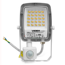 LED прожектор VIDEX F5 20W 3000-5000-6500K з датчиком руху 230V White (VL-F5-020CW-S)