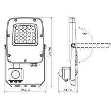 LED прожектор VIDEX F5 20W 3000-5000-6500K з датчиком руху 230V White (VL-F5-020CW-S)