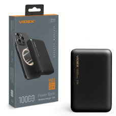 Повербанк з бездротовою зарядкою 10000mAh VIDEX VPB-331 PD20W Black