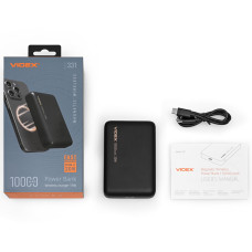 Повербанк з бездротовою зарядкою 10000mAh VIDEX VPB-331 PD20W Black