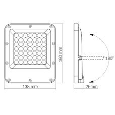 LED прожектор VIDEX F3 30W 5000K з датчиком руху 220V Black (VLE-F3-0305B-S) 