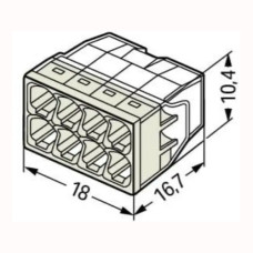 Клемма быстрого монтажа COMPACT 8x2,5 мм² WAGO 2273-248 прозрачная/серая с пастой