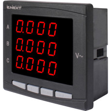 Цифровий вольтметр врізний e.meter.pro.96.v.led 96х96мм, АС 230В, 0-450В