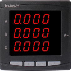 Цифровий вольтметр врізний e.meter.pro.96.v.led 96х96мм, АС 230В, 0-450В